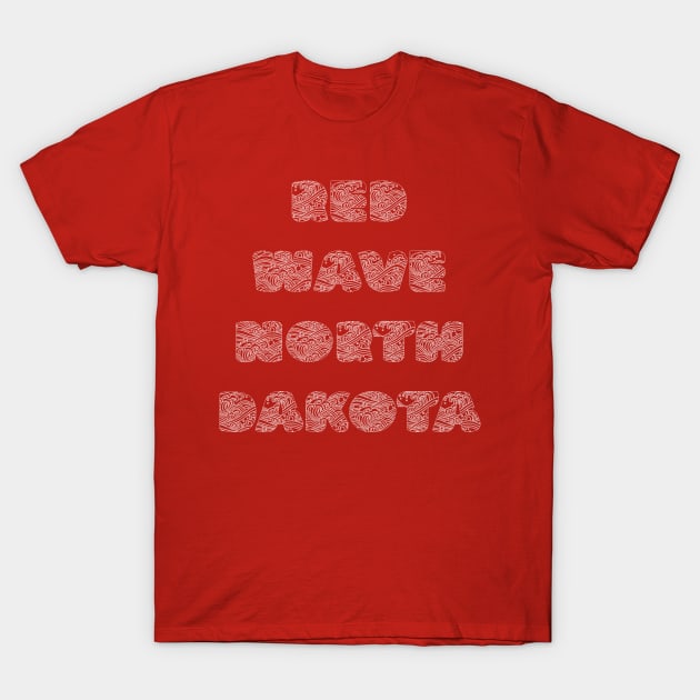 Red Wave North Dakota T-Shirt by yayor